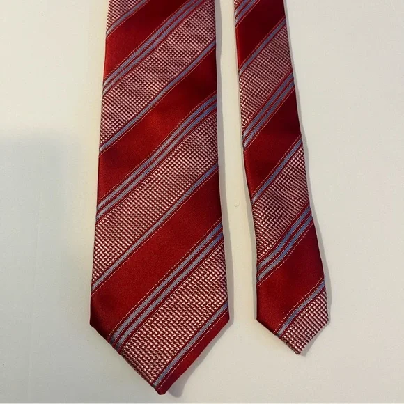 Canali, Red, Striped, 100% Silk, Made in Italy,‎ Men's Tie